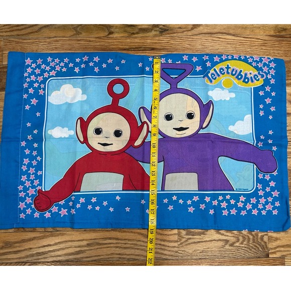 Teletubbies Pillowcase Standard Tinky Winky Dipsy Po Laa-Laa 1998 Vintage - Picture 7 of 9